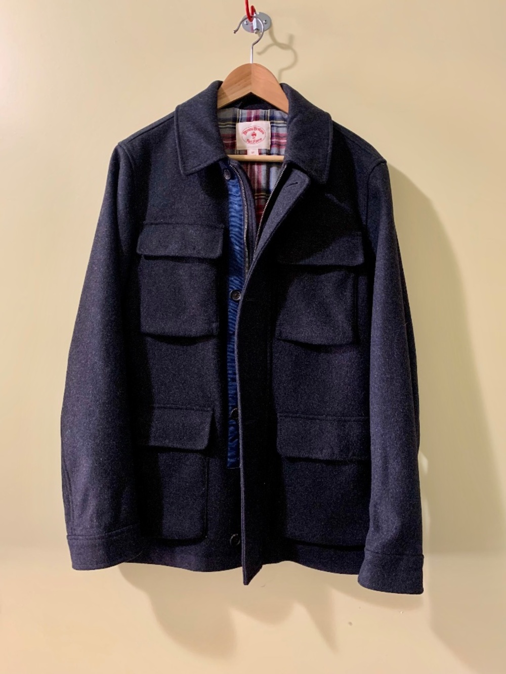 Brooks Brothers Red Fleece Mens Jacket Coat | M |  fabric made in Italy “Belland